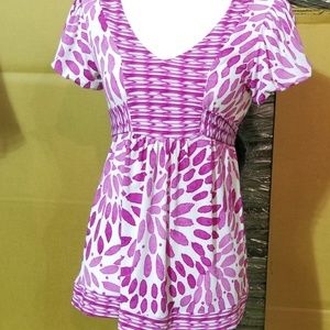 Tailor B Moss Pink and white top